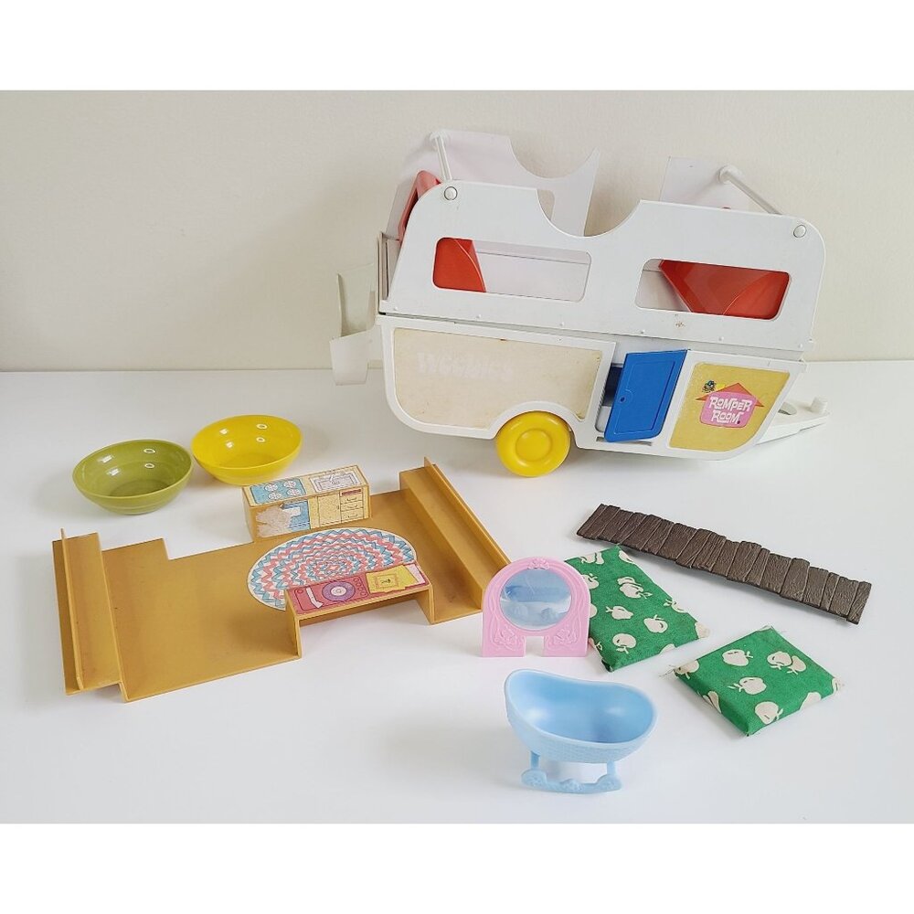 Vintage Weebles Romper Room Camper With Accessories - Retro Playset From 1970s